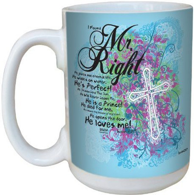 

Tree-Free Greetings Greetings lm44297 Mr. Right: Isaiah 62:5 Ceramic with Full-Sized Handle, 15-Ounce Ceramic Mug(60 ml), Multicolor
