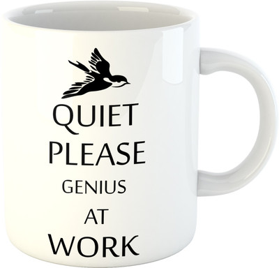 

Deeher Gifts Quite please genius at work Ceramic Mug(330 ml), Multicolor