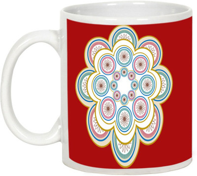 

AllUPrints Gifts For Diwali - Hypnotic Deepawali Decoration Ceramic Mug(325 ml), White