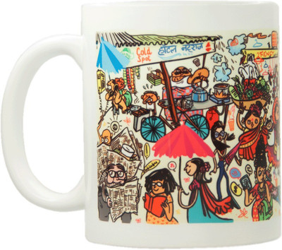 

Chumbak MG205 Ceramic Mug(300 ml, Pack of 143), Multicolor