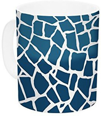 

Kess InHouse InHouse Project M British Mosaic Navy Ceramic Coffee, 11 oz, Multicolor Ceramic Mug(60 ml)