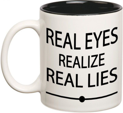 

Prithish Real Eyes Double Color Ceramic Mug(330 ml), Multicolor