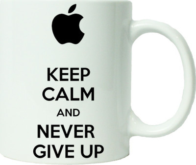 

Maison N Mode Keep Calm And Never Give Up Coffee Ceramic Mug(330 ml), Multicolor