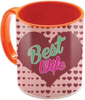 

SKY TRENDS Valentine Gift for Girlfriend Love Printed I Love U Forever Perfect for Her Him Wife Fiance Anniversary And Birthday STGD073 Ceramic Mug(325 ml), Orange