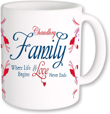 

PhotogiftsIndia Chaudhary Family Ceramic Mug(325 ml), Multicolor