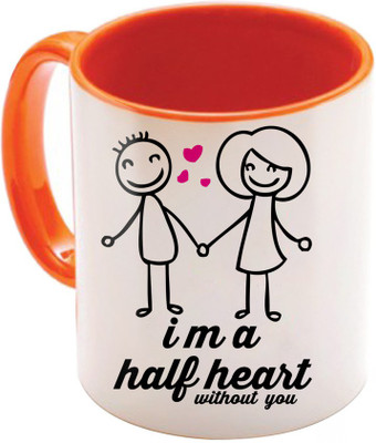 

SKY TRENDS Valentine Gift for Girlfriend Love Printed I Love U Forever Perfect for Her Him Wife Fiance Anniversary And Birthday STGD183 Ceramic Mug(325 ml), Orange