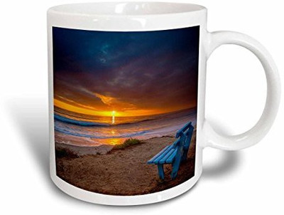 

3dRose Sunset Over The Pacific Ocean in Carlsbad, Ca Ceramic, 11 oz, White Ceramic Mug(60 ml), Multicolor