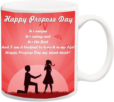 

ME&YOU Happy Rose Day;propose Day U R the Best my Sweet Heart Printed Ceramic Mug(325 ml), Multicolor