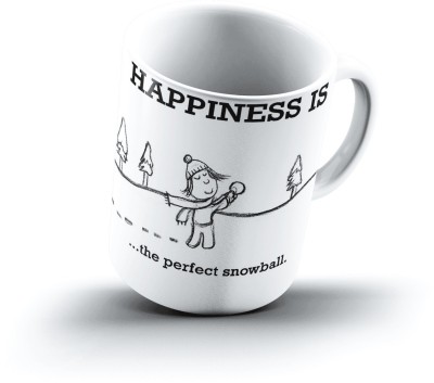 

Ucard Happiness Is2397 Bone China, Ceramic, Porcelain Mug(325 ml), Multicolor