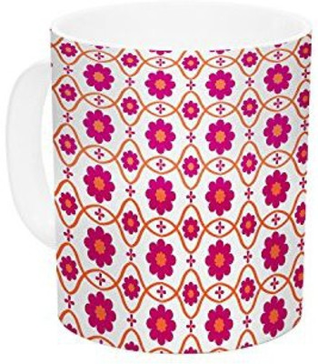 

Kess InHouse InHouse Nandita Singh Floral Pink Magenta Pattern Ceramic Coffee, 11 oz, Multicolor Ceramic Mug(60 ml)