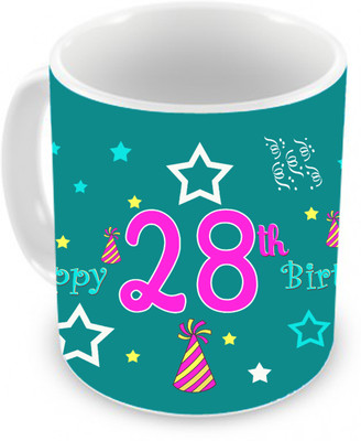 58% OFF on TIED RIBBONS Gift For 25th Happy Birthday Ceramic Coffee Mug(350 ml)