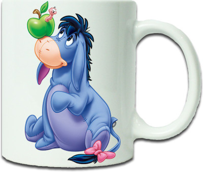 

Maison N Mode Apple With Donkey Coffee Ceramic Mug(330 ml), Multicolor