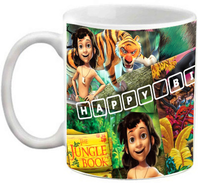 

EFW HAPPY BIRTHDAY JUNGLE BOOK MY KIDDO ANIMATION CARTOON PRINTED Ceramic Mug(325 ml), White