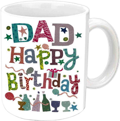 

Raj Laxmi DAD Happy B'day White Ceramic Mug(3.5 ml)