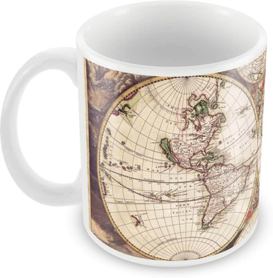 

Posterboy Vintage World Map Ceramic Mug(350 ml), Multicolor