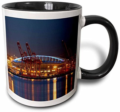

3dRose Wa, Seattle, Qwest Field and Elliott Bay Us48 Jwi1089 Jamie and Judy Wild Two Tone Black, 11 oz, Black/White Ceramic Mug(60 ml), Multicolor