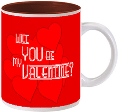 

Allthingscustomized Be Valentine Ceramic Mug, Maroon