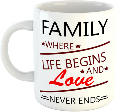 

Deeher Gifts Family Ceramic Mug(330 ml), Multicolor