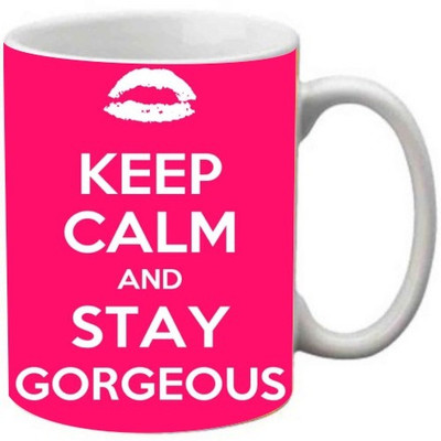 

Maison N Mode Keep Calm And Stay Gorgeous Coffee Ceramic Mug(330 ml), Multicolor
