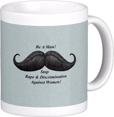 

Exoctic Silver Let's Raise Voice: Anti Rape C001 Ceramic Mug(300 ml), Multicolor