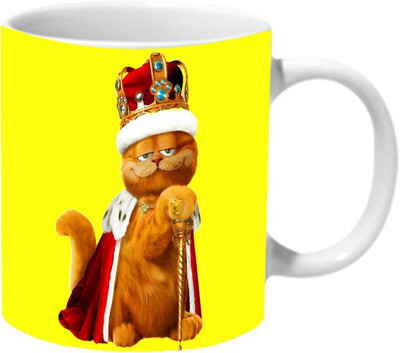 

Mooch Wale Garfield The King Ceramic Mug(325 ml), Multicolor