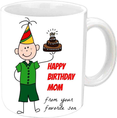 

Raj Laxmi Happy B'day Mamma With Cartoon Kid White Ceramic Mug(3.5 ml)