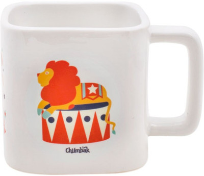 

Chumbak Carnival Circus Square Ceramic Mug(254 ml), White