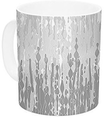 

Kess InHouse InHouse Frederic Levy-Hadida Drops Gray Ceramic Coffee, 11 oz, Multicolor Ceramic Mug(60 ml)