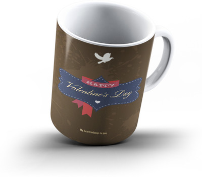 

Ucard Valentines Day Love598 Bone China, Ceramic, Porcelain Mug(325 ml), Multicolor
