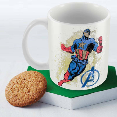 

Posterboy Captain America chase Officially Licensed Ceramic Mug(350 ml), Multicolor