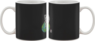 

Artifa Astronaut Riding Earth Porcelain, Ceramic Mug(350 ml), Multicolor