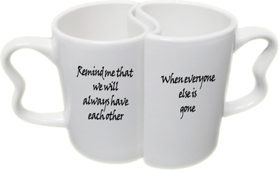 

Ucard Each Other Love CoupleMug Set Bone China, Ceramic, Porcelain Mug(325 ml, Pack of 2), Multicolor