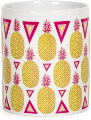 

Chumbak Pineapple Paradise Pink Ceramic Mug(300 ml), Multicolor