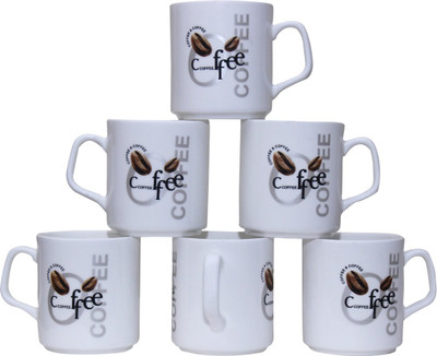 

Pearl Sneha-Cup Bone China Mug(200 ml, Pack of 6), Multicolor