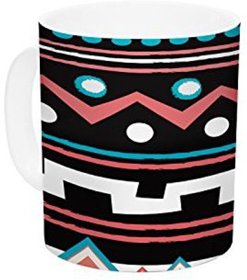 

Kess InHouse InHouse Nika Martinez Black Tipi Red Tribal Ceramic Coffee, 11 oz, Multicolor Ceramic Mug(60 ml)