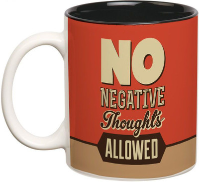 

Prithish No Negative Thoughts Allowed Double Color Ceramic Mug(330 ml), Multicolor