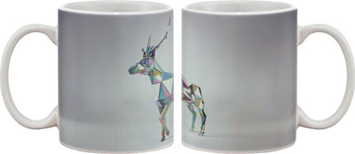 

Artifa Mosaic Deer Art Porcelain, Ceramic Mug(350 ml), Multicolor