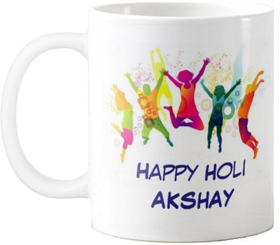 

Exoctic Silver Happy Holi Akshay Series001 Ceramic Mug(330 ml), Multicolor