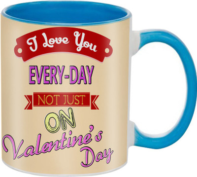 

SKY TRENDS Beautiful Special and Best Happy Valentine Gifts for Boyfriend Girlfriend Fiance Wife Husband Friends Birthday Anniversary026 Ceramic Mug(325 ml), Blue