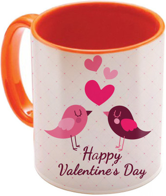

SKY TRENDS Valentine Gift for Girlfriend Love Printed I Love U Forever Perfect for Her Him Wife Fiance Anniversary And Birthday STGD151 Ceramic Mug(325 ml), Orange