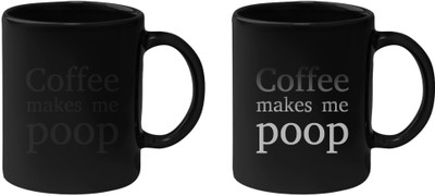 

Krishna Devi Traders LLP Poop Coffee Magic Bone China Mug(350 ml), Black