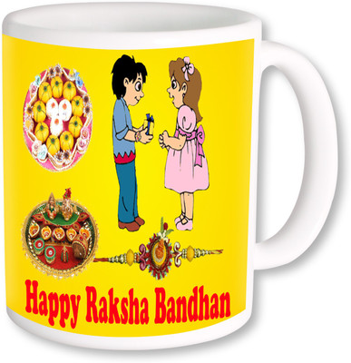 

PhotogiftsIndia Rakshabandhan Gift Ceramic Mug(325 ml), Multicolor