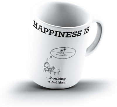 

Ucard Happiness Is1918 Bone China, Ceramic, Porcelain Mug(325 ml), Multicolor