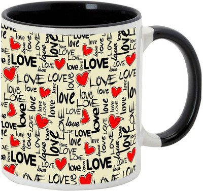 

AllUPrints Valentines Day Specialized Gift Black Ceramic Mug(325 ml)