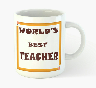 

Deeher Gifts World's best teacher Ceramic Mug(350 ml), Multicolor