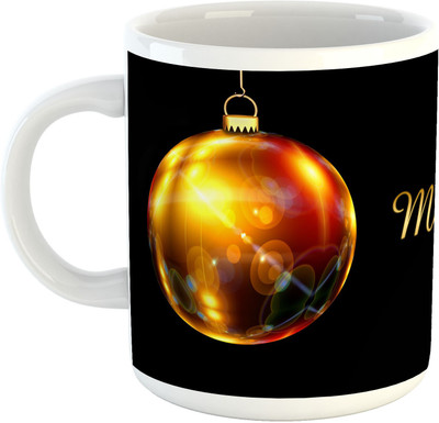 

Deeher Gifts Merry Christmas Design7 Ceramic Mug(330 ml), Multicolor