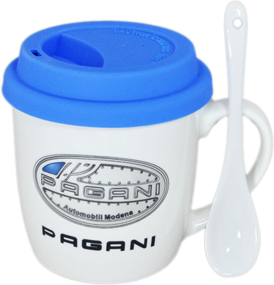 

Babysid Collections 220ML Printed with Silicone Lid & Spoon Porcelain Mug(220 ml, Pack of 2), Multicolor