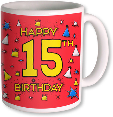 

PhotogiftsIndia 15th Happy Birthday Coffee Ceramic Mug(350 ml), White