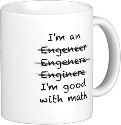 35% OFF on Exoctic Silver Larka Apna Engineer Hai Ji A002 Ceramic Coffee Mug(350 ml)