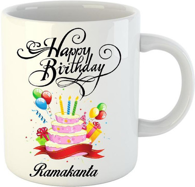 

Huppme Happy Birthday Ramakanta White (350 ml) Ceramic Mug(350 ml)